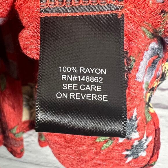 Torrid Women's 00 (M/10) Floral Smocked Gauze Sleeveless Peplum Boho Tank Top - Picture 8 of 12